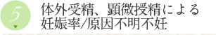 体外受精、顕微授精による妊娠率/原因不明不妊